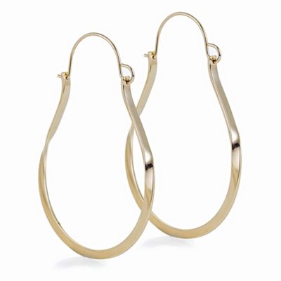 Designer gold textured hoop earring